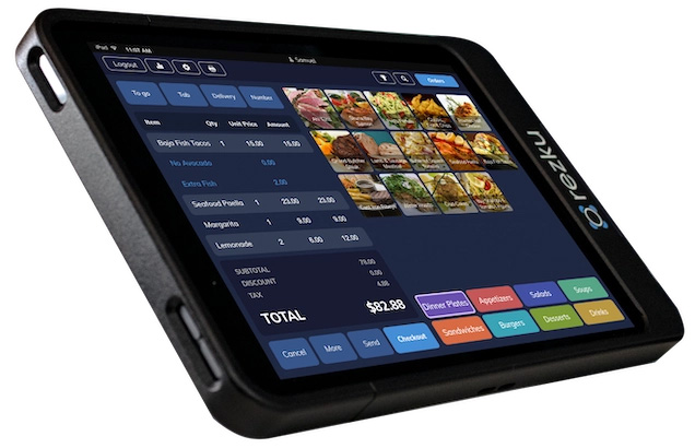Mobile POS tablet used for taking orders and processing payments on the go.